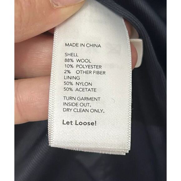 Kate Spade Saturday Womens Wool Blend Coat Large Blue Career Professional Luxury - Picture 6 of 13